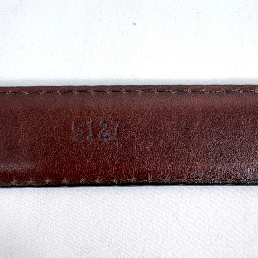 Torino Belt Brown Genuine Lizard Skin Silver Tone Hardware Western 5127 Size 36